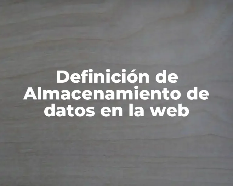 Definición de Almacenamiento de datos en la web