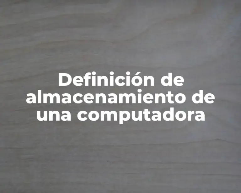 Definición de almacenamiento de una computadora