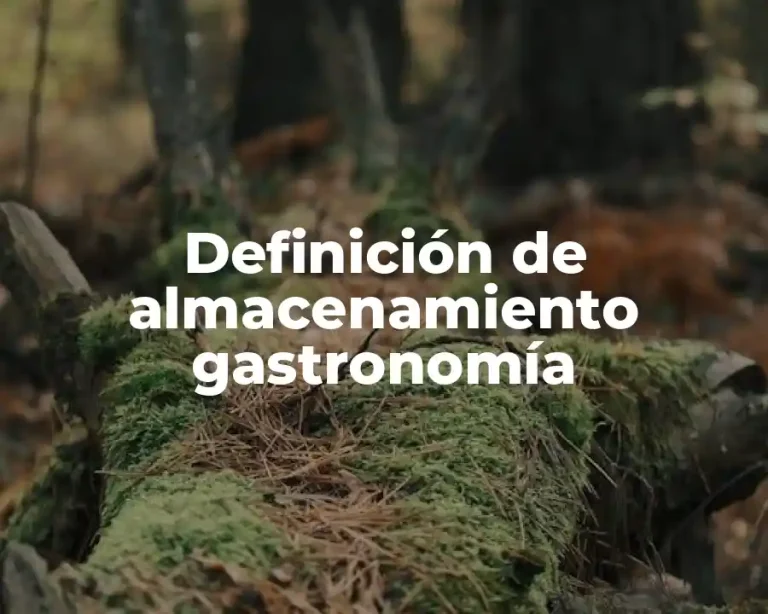Definición de almacenamiento gastronomía