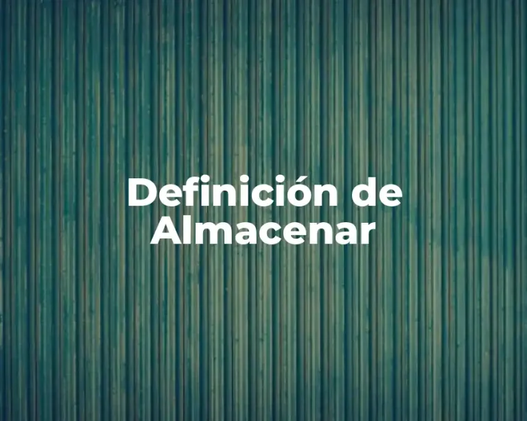 Definición de Almacenar