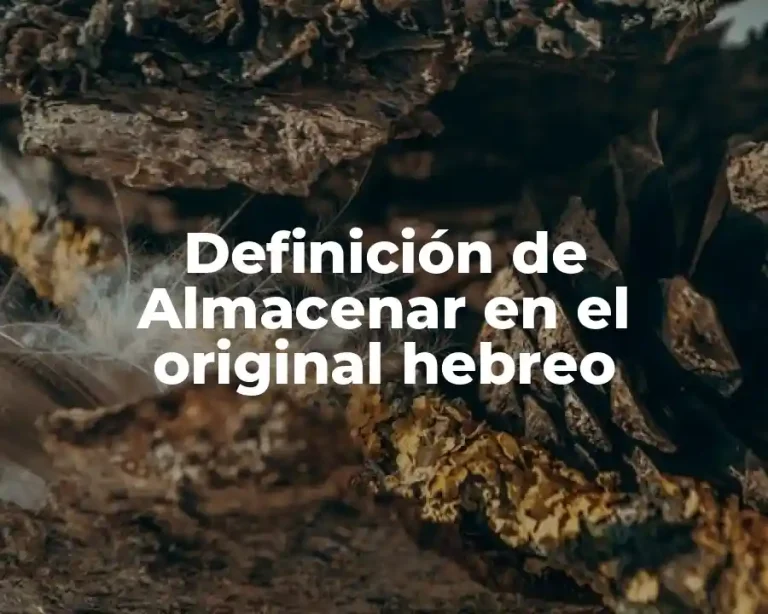 Definición de Almacenar en el original hebreo
