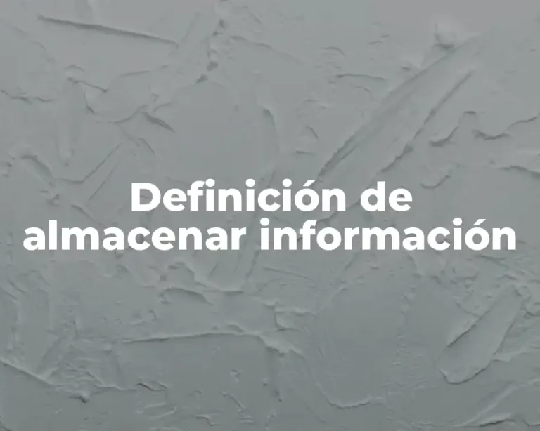 Definición de almacenar información