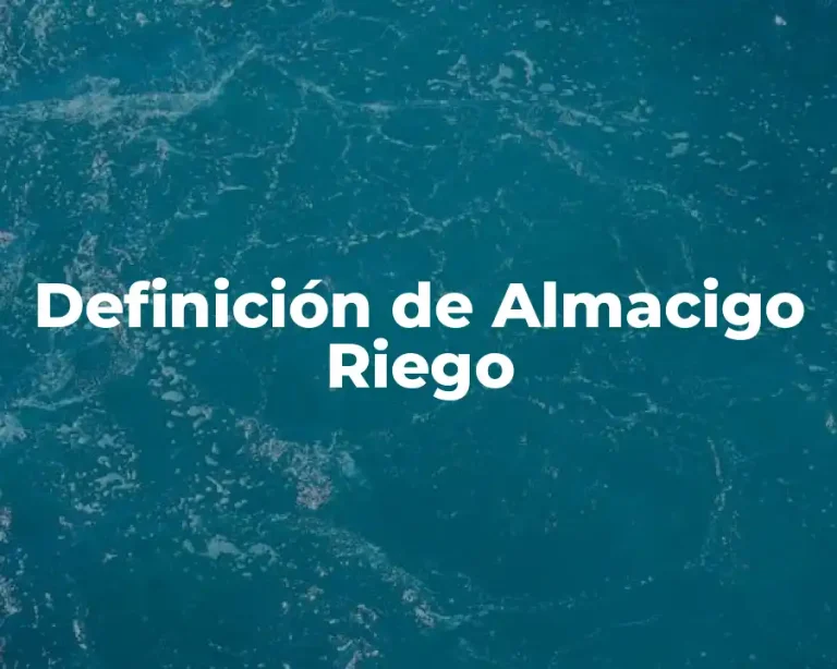 Definición de Almacigo Riego