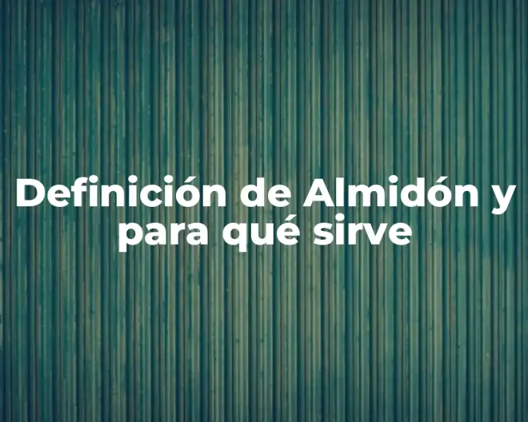 Definición de Almidón y para qué sirve