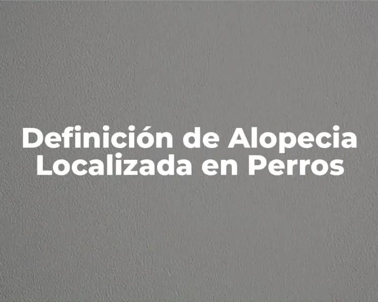 Definición de Alopecia Localizada en Perros