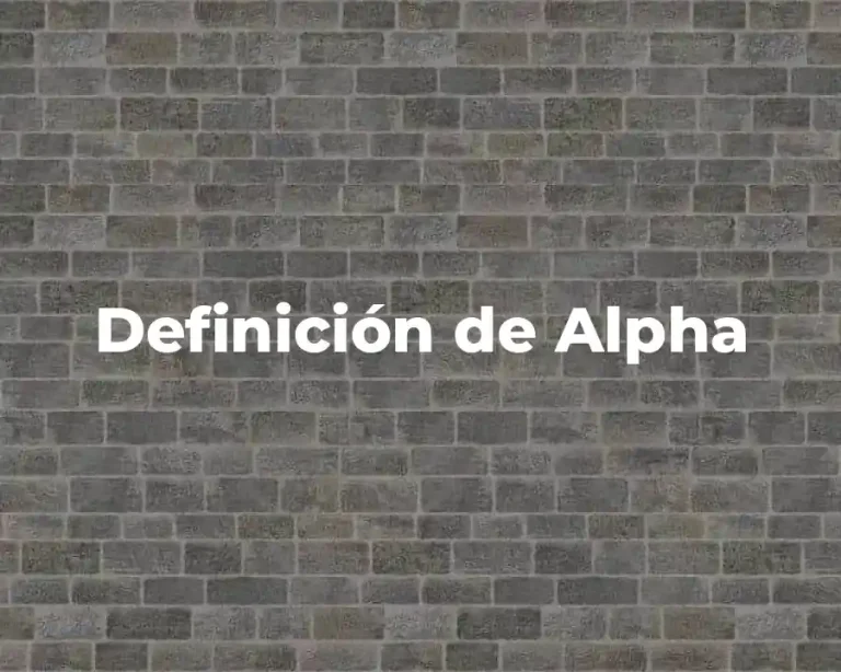 Definición de Alpha