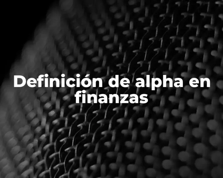Definición de alpha en finanzas