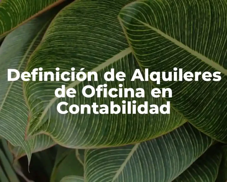 Definición de Alquileres de Oficina en Contabilidad
