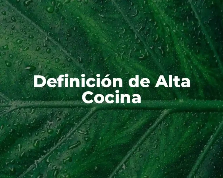 Definición de Alta Cocina