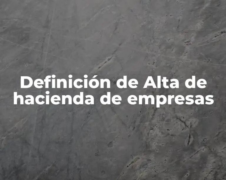 Definición de Alta de hacienda de empresas
