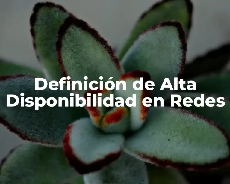 Definición de Alta Disponibilidad en Redes