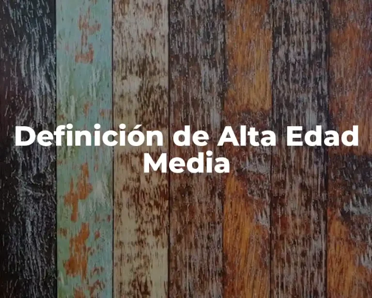 Definición de Alta Edad Media