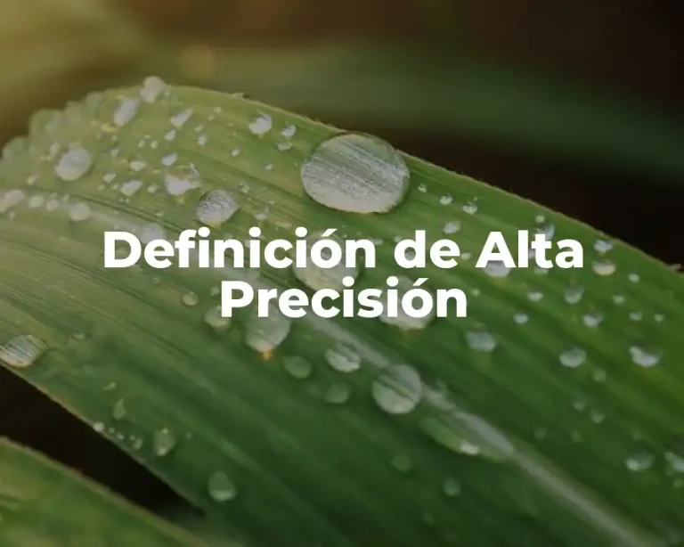 Definición de Alta Precisión