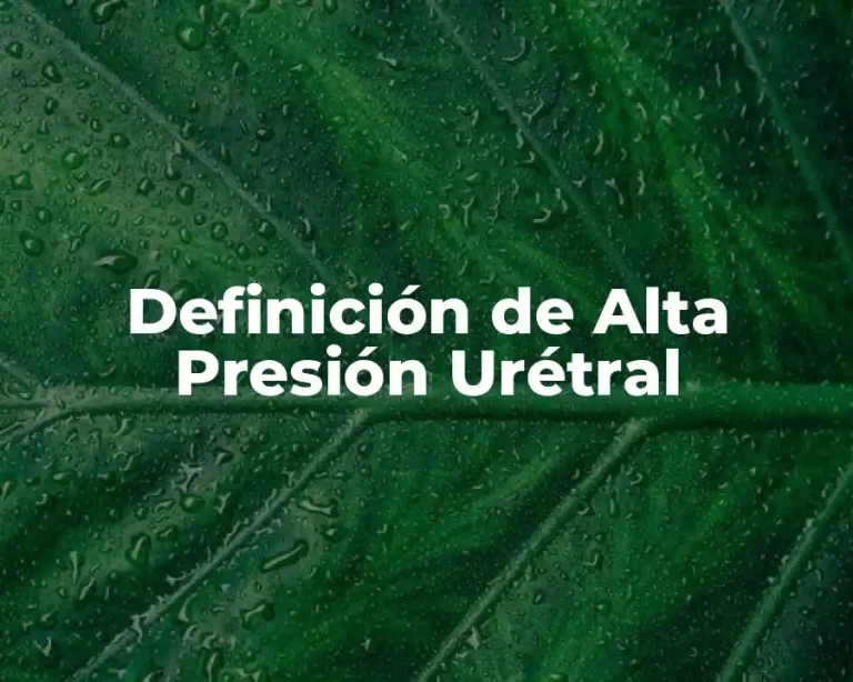 Definición de Alta Presión Urétral