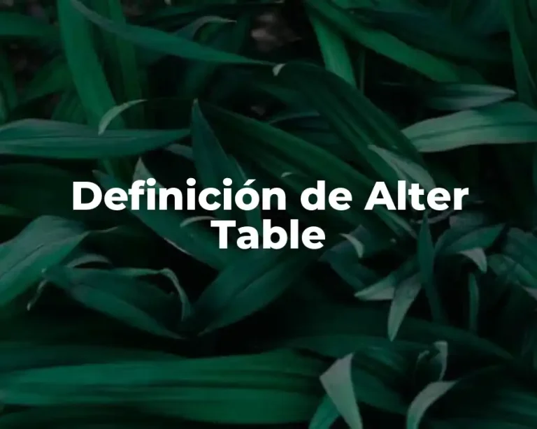 Definición de Alter Table