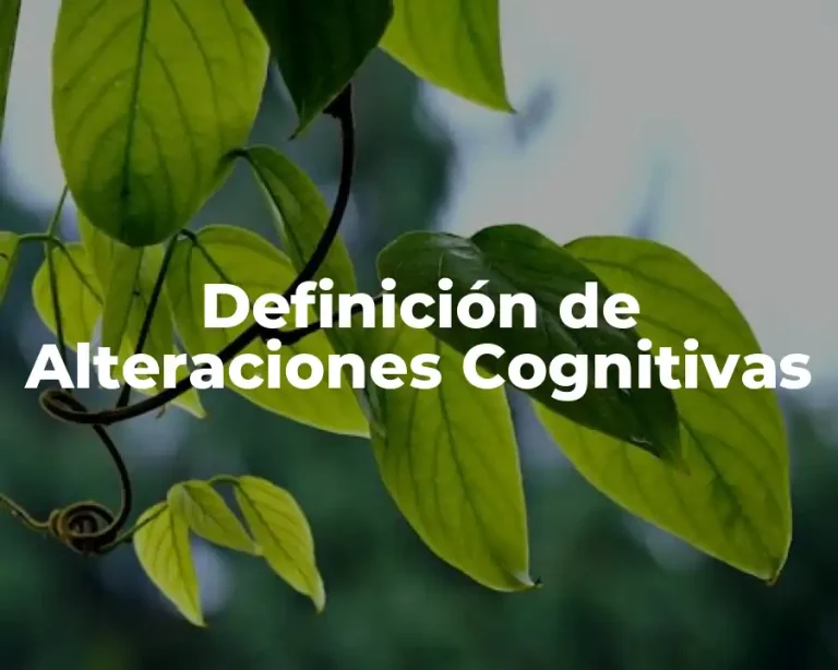 Definición de Alteraciones Cognitivas