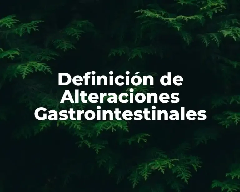 Definición de Alteraciones Gastrointestinales