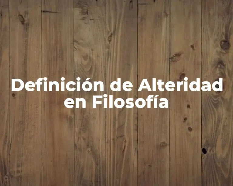 Definición de Alteridad en Filosofía