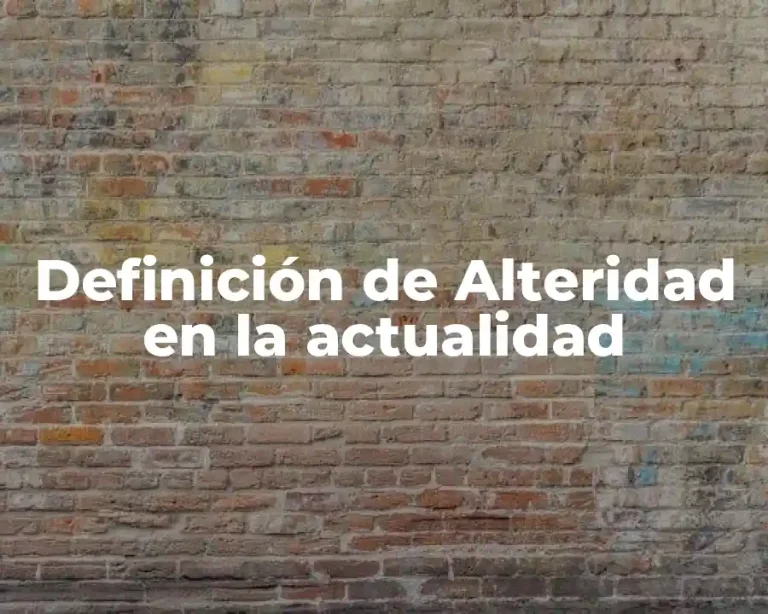 Definición de Alteridad en la actualidad