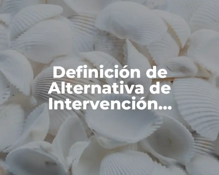 Definición de Alternativa de Intervención Pedagógica