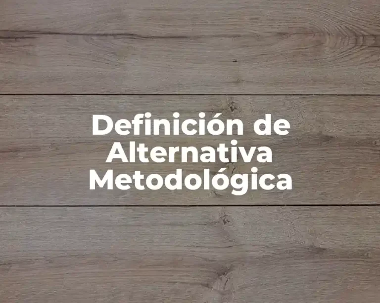Definición de Alternativa Metodológica