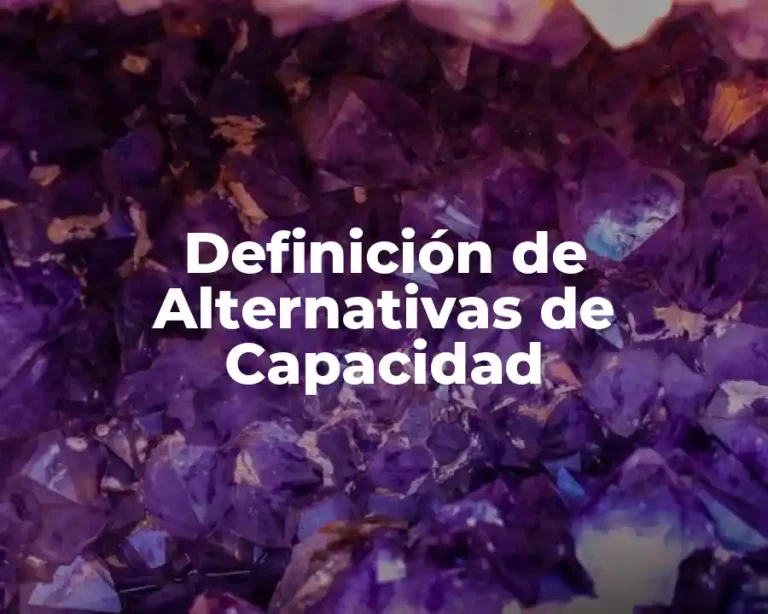 Definición de Alternativas de Capacidad