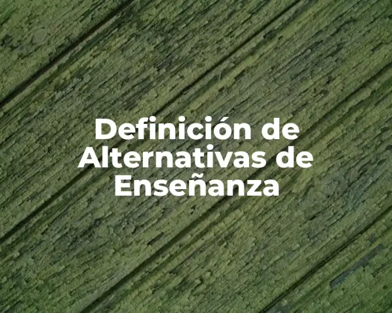 Definición de Alternativas de Enseñanza