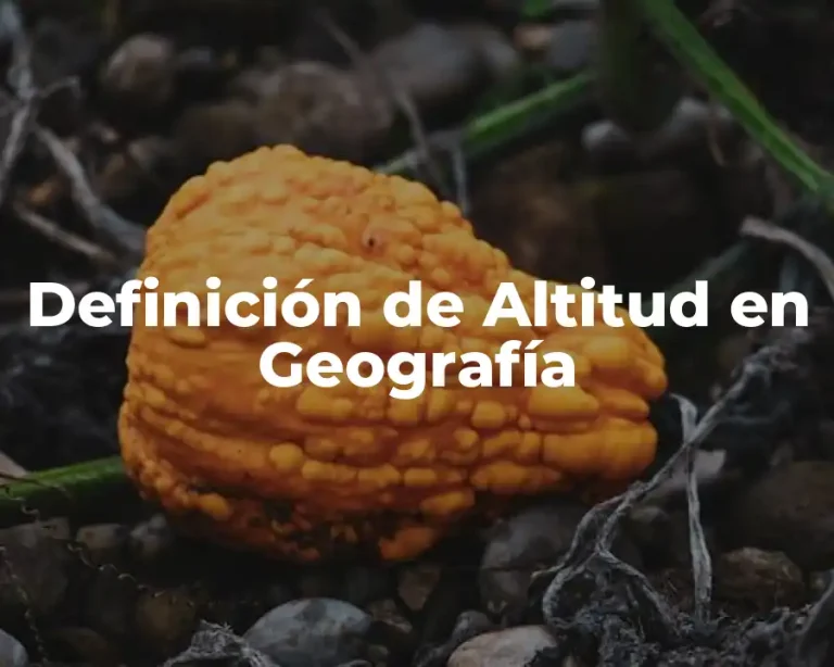 Definición de Altitud en Geografía