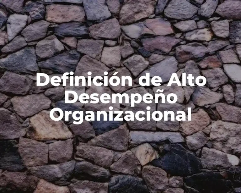 Definición de Alto Desempeño Organizacional