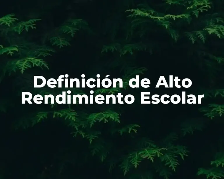 Definición de Alto Rendimiento Escolar