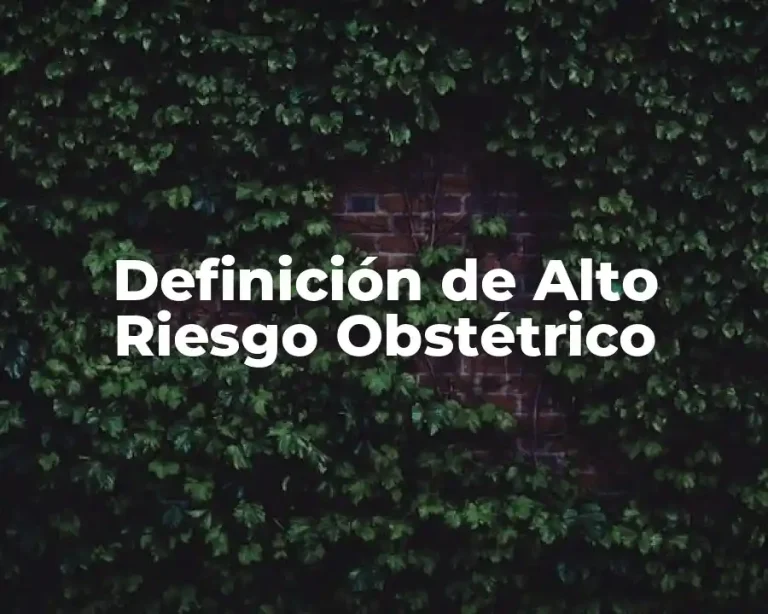 Definición de Alto Riesgo Obstétrico