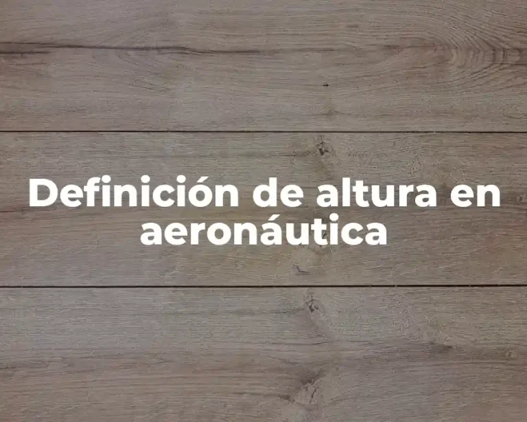 Definición de altura en aeronáutica