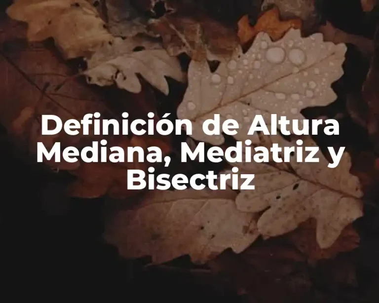 Definición de Altura Mediana, Mediatriz y Bisectriz