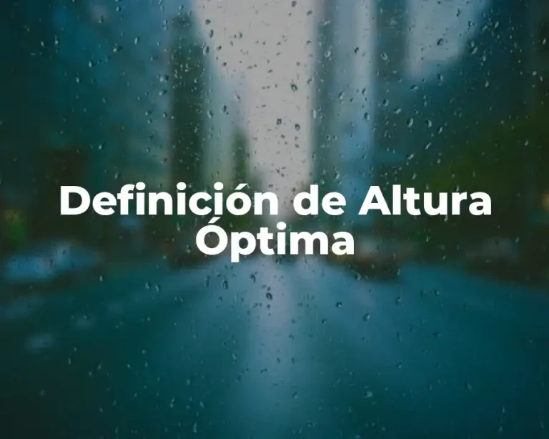 Definición de Altura Óptima