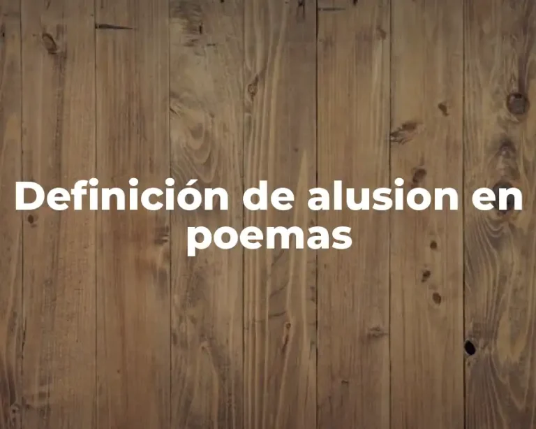 Definición de alusion en poemas