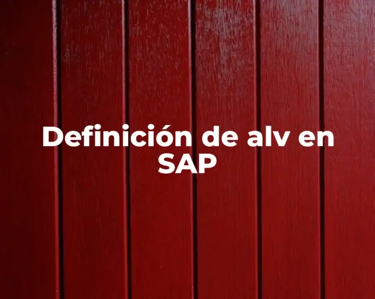 Definición de alv en SAP