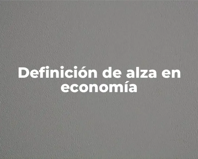 Definición de alza en economía