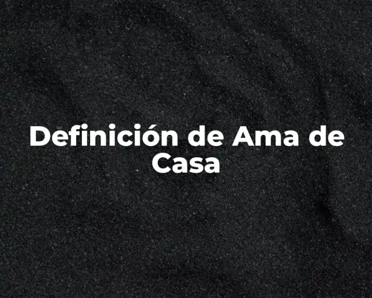Definición de Ama de Casa