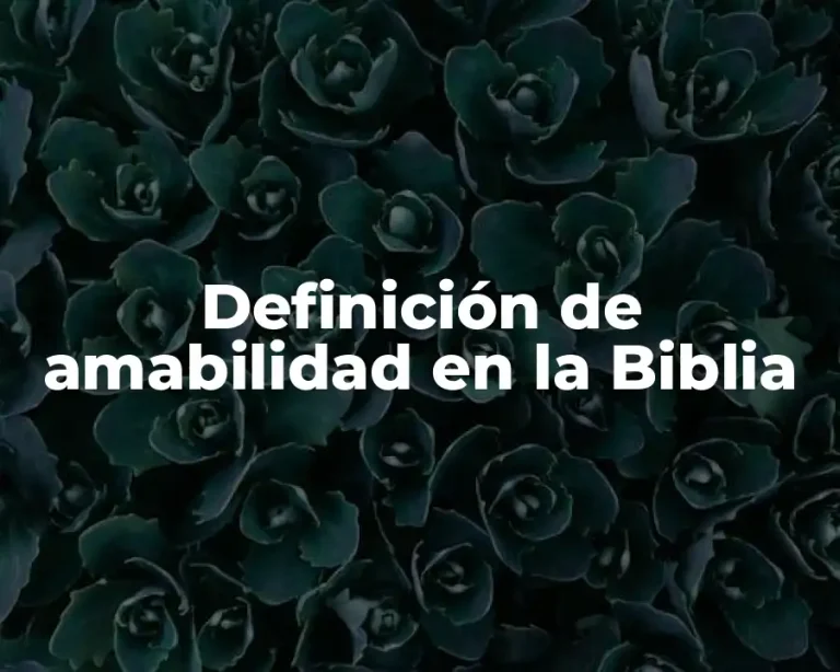 Definición de amabilidad en la Biblia