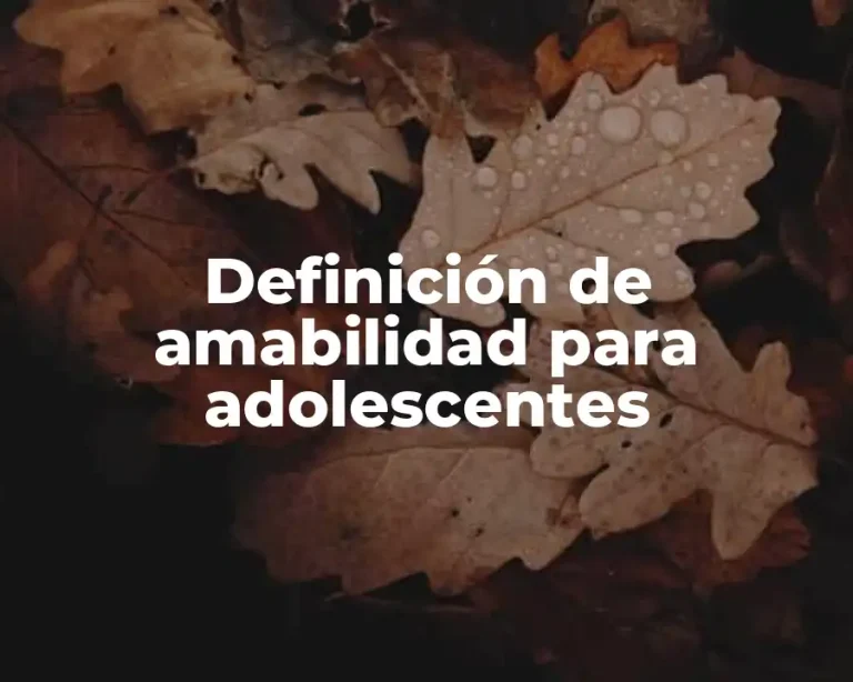 Definición de amabilidad para adolescentes