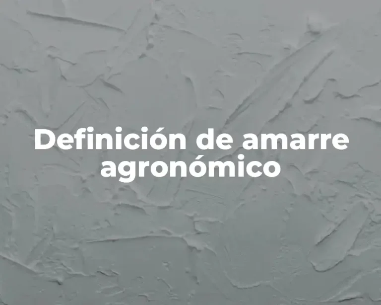 Definición de amarre agronómico