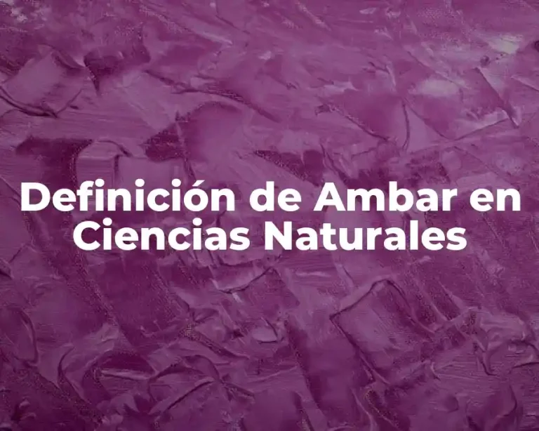 Definición de Ambar en Ciencias Naturales