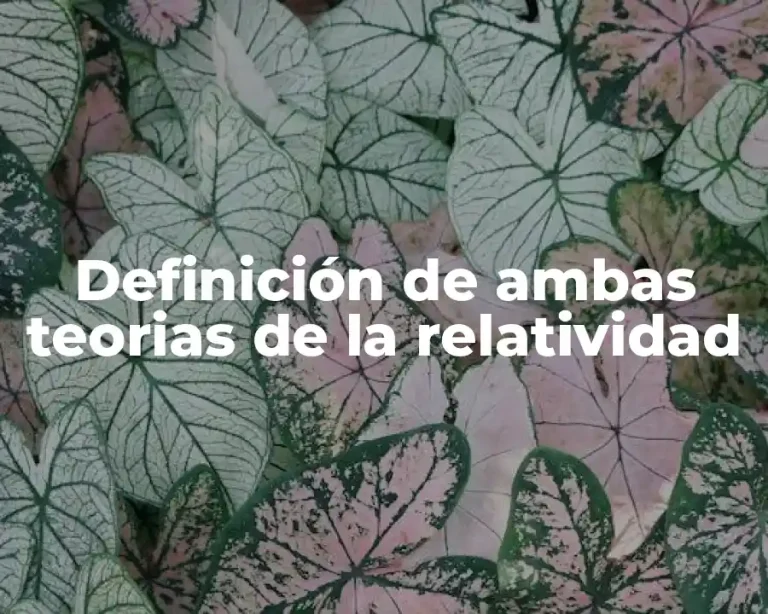 Definición de ambas teorias de la relatividad
