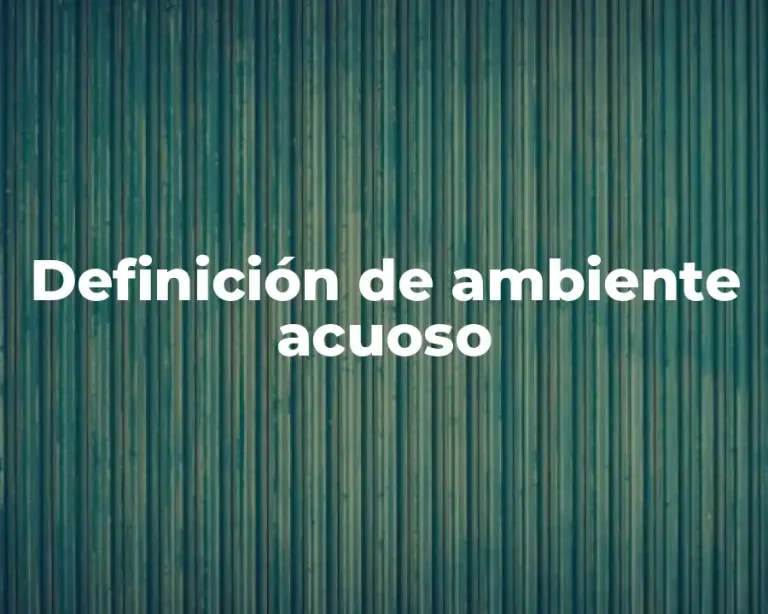 Definición de ambiente acuoso