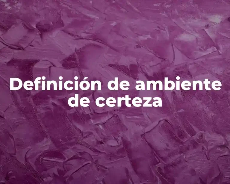 Definición de ambiente de certeza