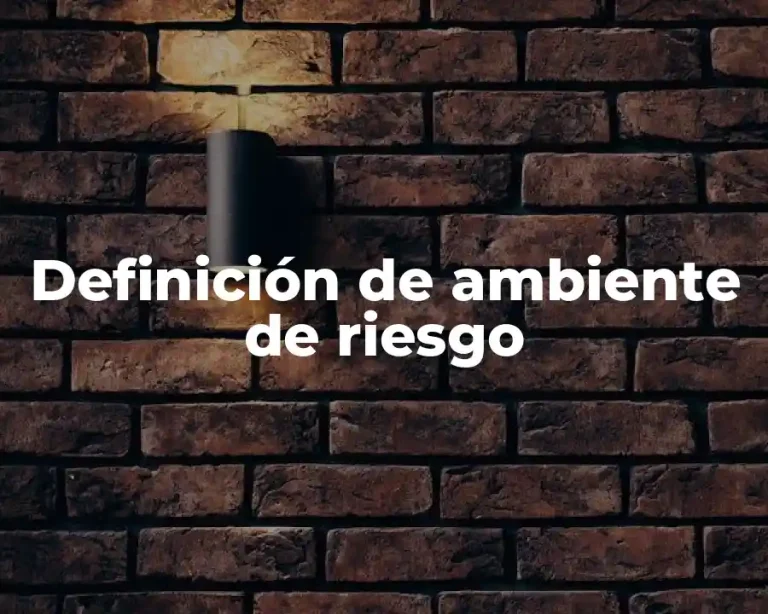 Definición de ambiente de riesgo
