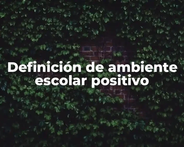 Definición de ambiente escolar positivo