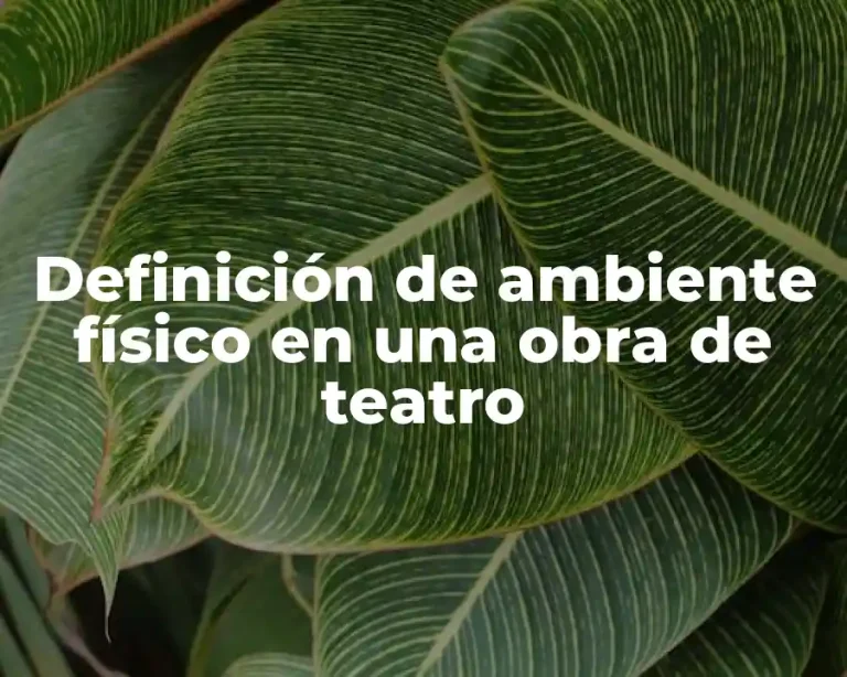 Definición de ambiente físico en una obra de teatro
