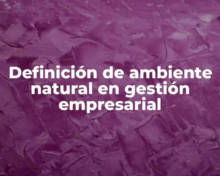Definición de ambiente natural en gestión empresarial