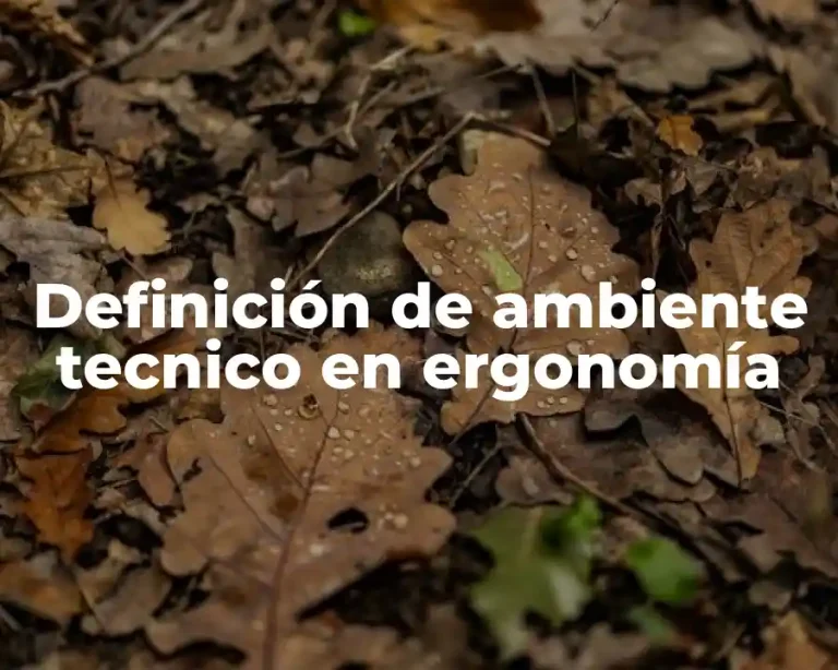 Definición de ambiente tecnico en ergonomía